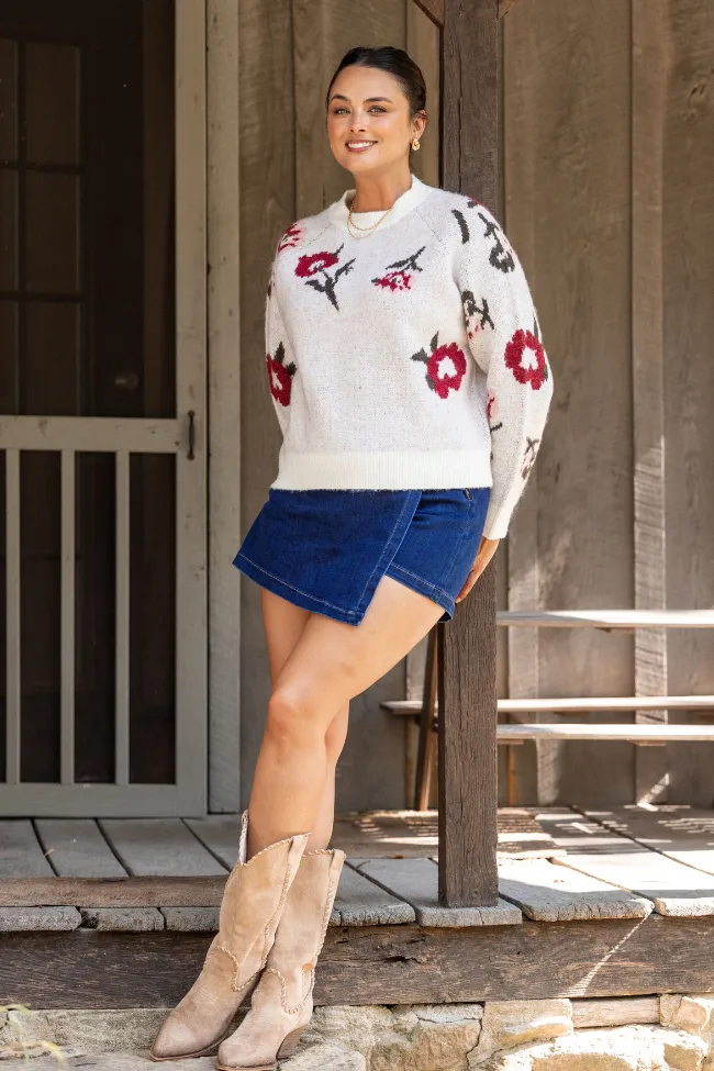 Ellery Rose Shoulder Motif Sweater ReinforcedHem