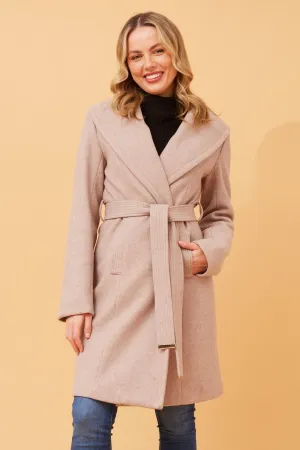 BRIDGET SHAWL COLLAR COAT Full Length Zipper Minimalist Aesthetic