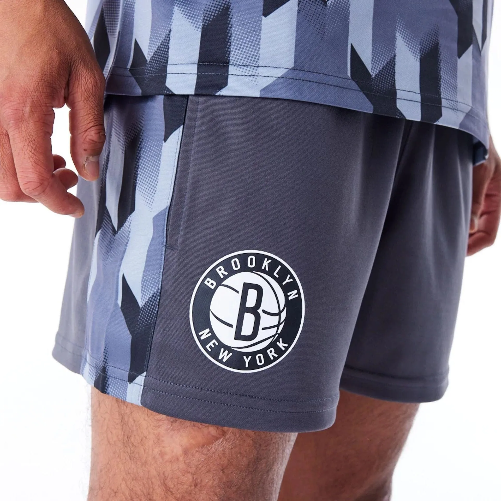 Brooklyn Nets NBA Soccer Dark Grey Short Shorts Adaptive design