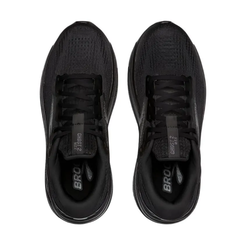 Brooks Mens Ghost Max 2 Trainer Black/Black/Ebony Comfortable Arch Support individual sport