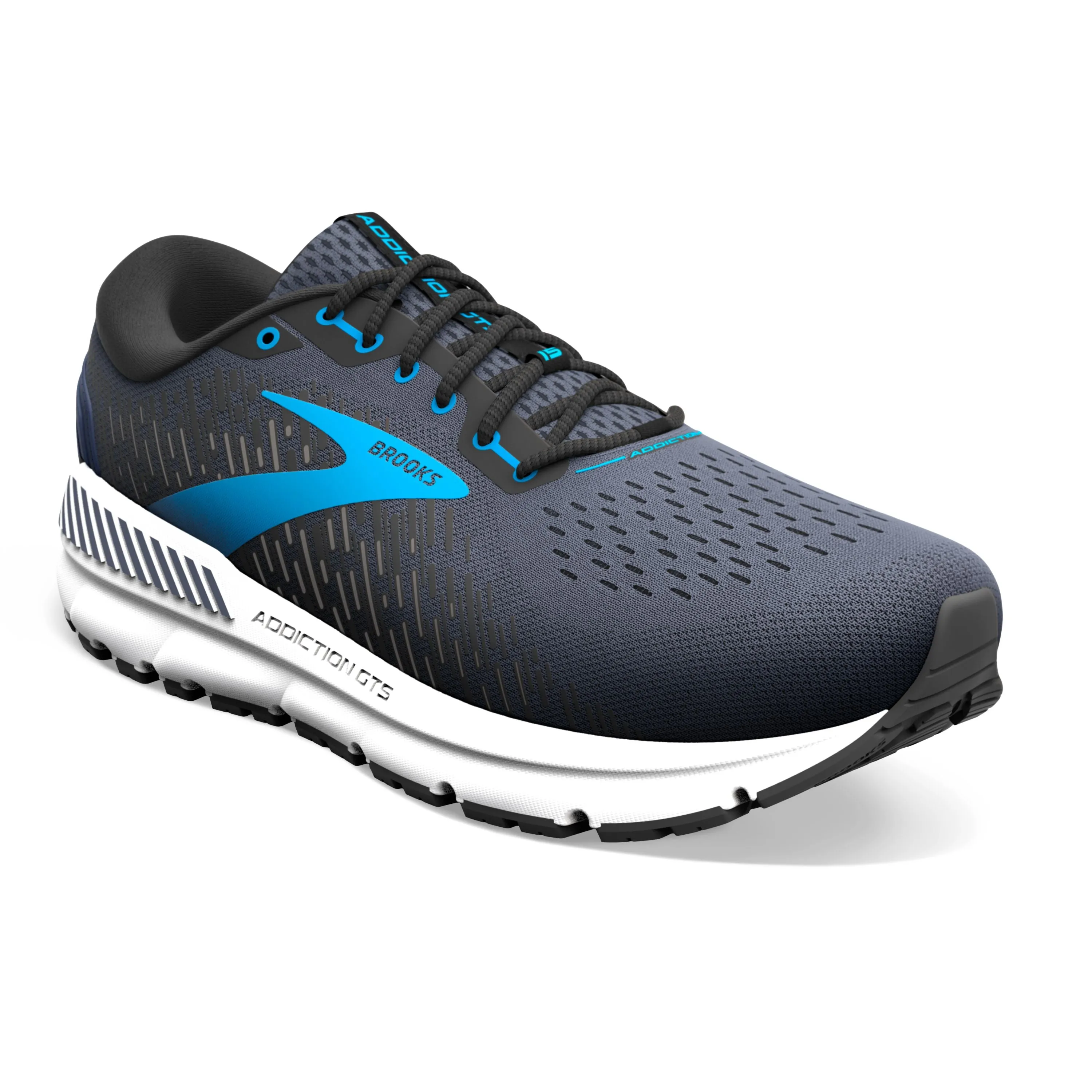 Brooks Mens Trainer Addiction GTS15 Wide Fit India Ink/Black/Blue Durable Outsole Design