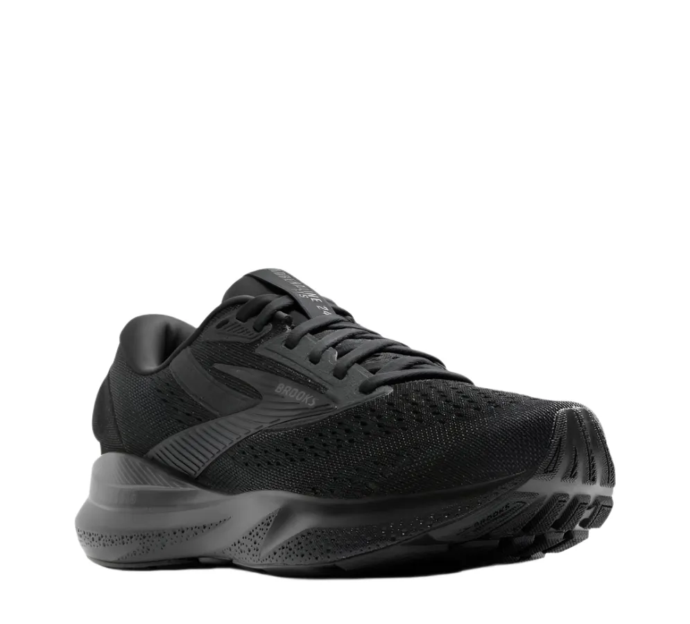 running in park shoes fitness goal achievement Brooks Mens Trainer Adrenaline GTS 24 Black/Black/Ebony