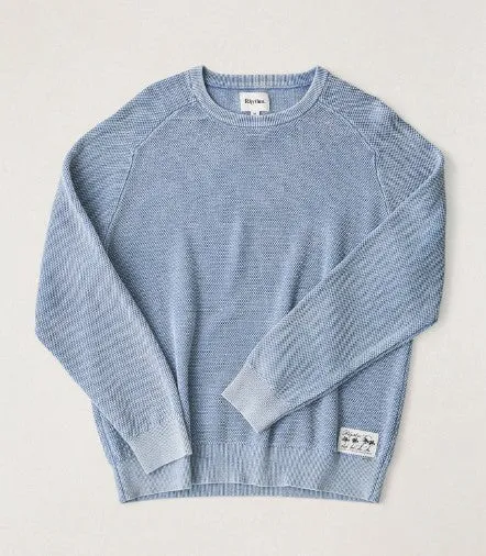 Rhythm Mens Shirt Polu Crew Knit Fuzz Free Surface Flexible Cuff Design