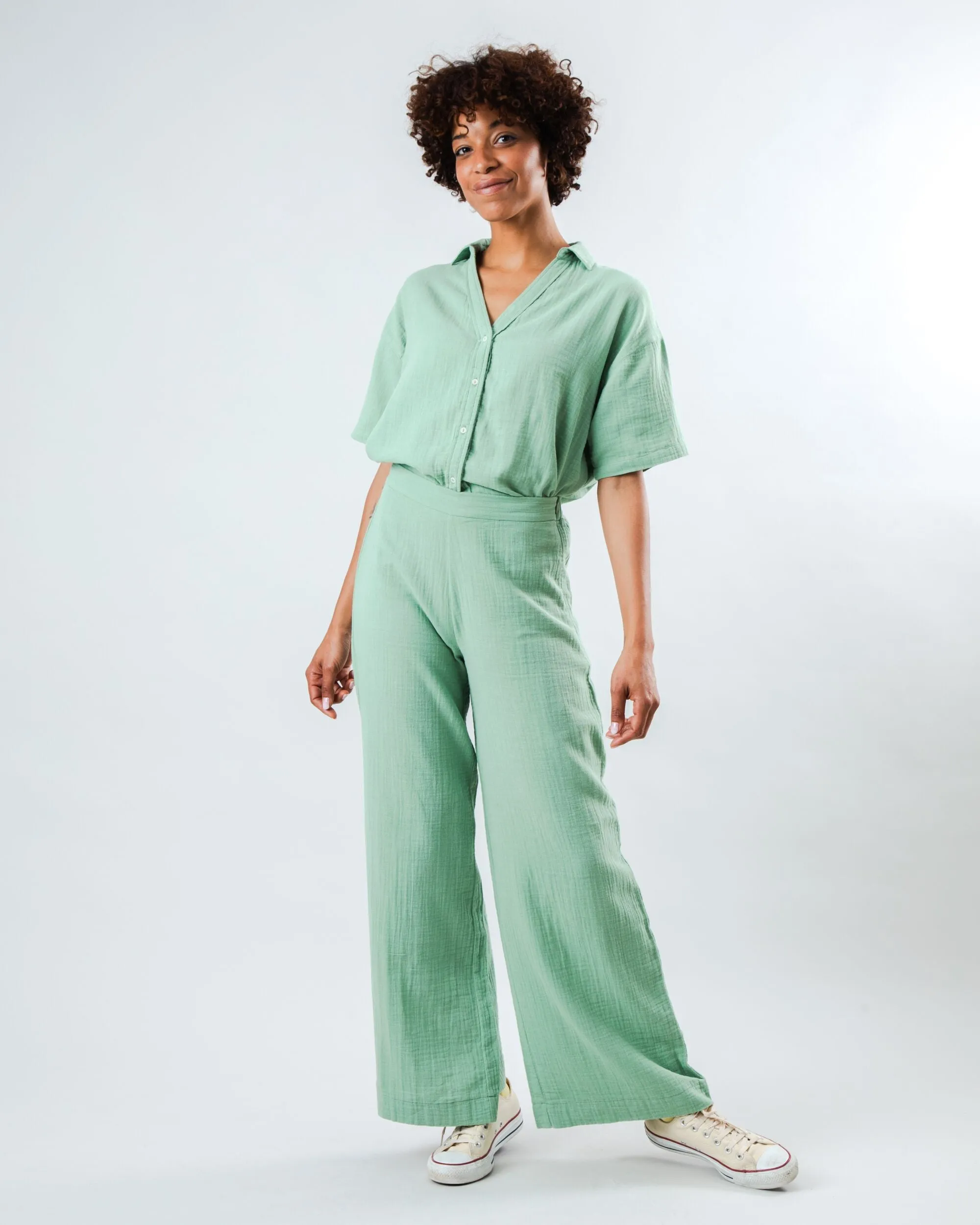 Bubble Wide Leg Light Green Compact Pack Comfort Wearable