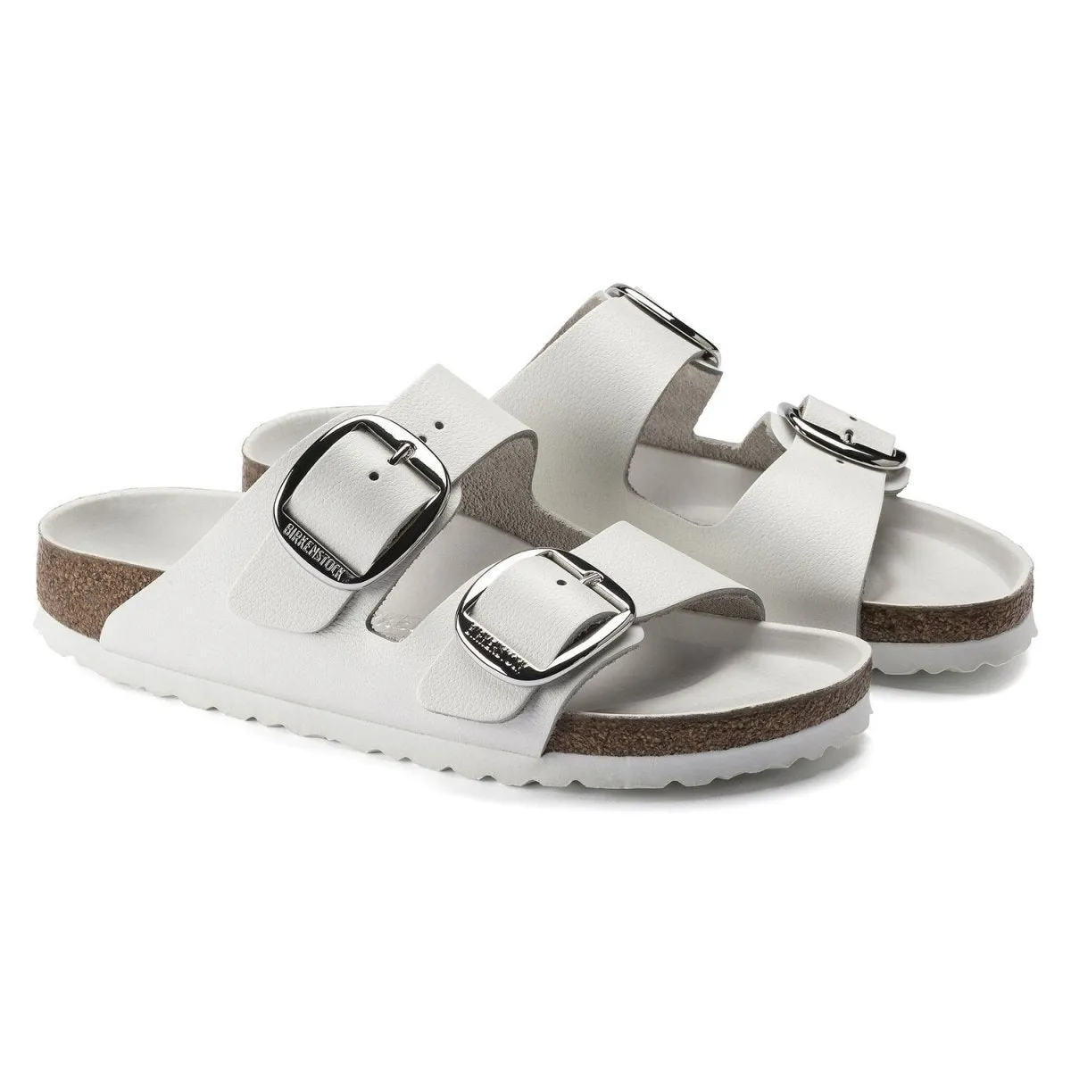 Birkenstock Women's Arizona Big Buckle White Leather Sleek Vibe