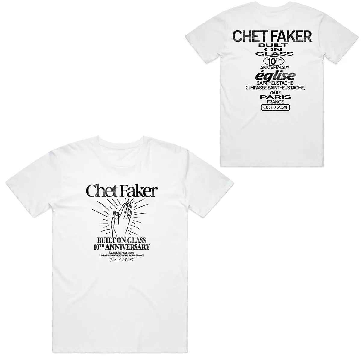 Built on Glass - Live in Paris Limited Edition T-Shirt Flatlock stitching