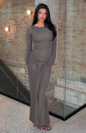 Chill Piece Let Go Of Your Heart Maxi Dress Smokey Chocolate