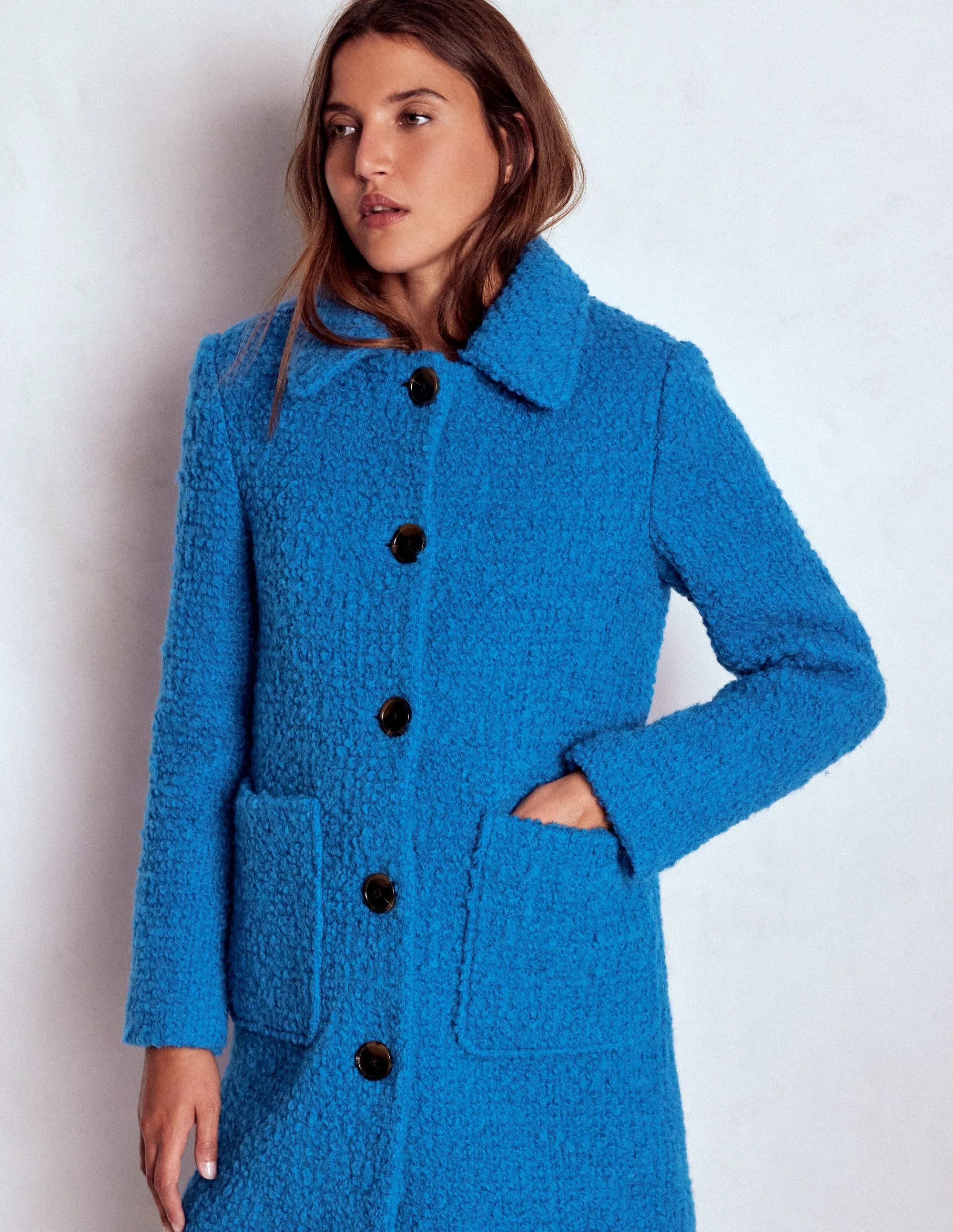 Carlisle Textured Coat-Cobalt Blue Abrasion Resistant Surface Rainy Day