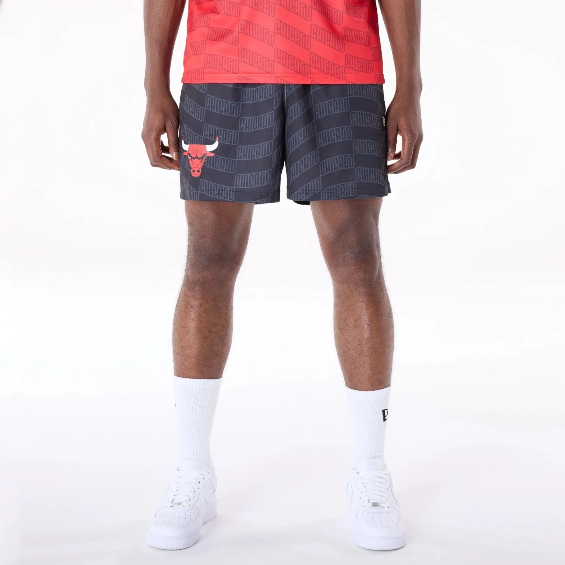 FlexibleMobility Chicago Bulls NBA All Over Print Graphic Black Shorts