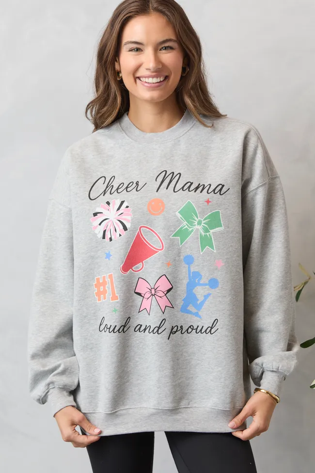 Cheer Mama Icons Light Grey Graphic Sweatshirt Creative Flow Drive Core