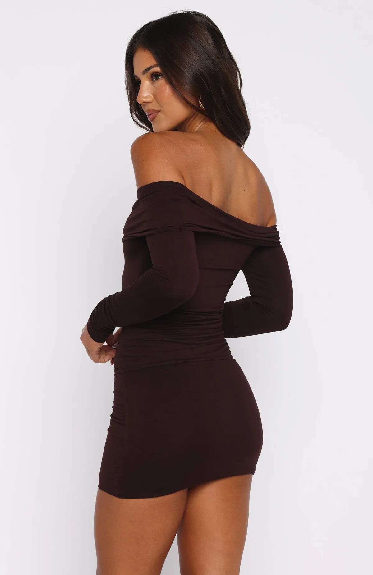 Show Me How Mini Dress Chocolate knee-length Daily Chic