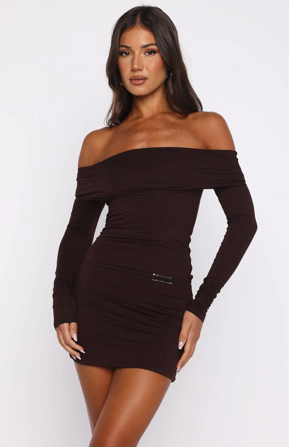 Gender Inclusive Smart Vibe Show Me How Mini Dress Chocolate