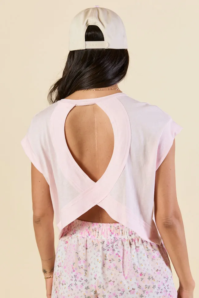 Momentum Pink Keyhole Back Tee New Yorker