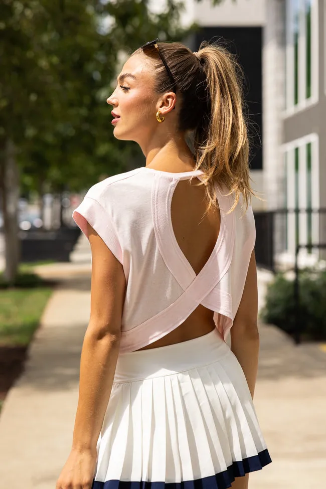 VentilatedMesh Momentum Pink Keyhole Back Tee