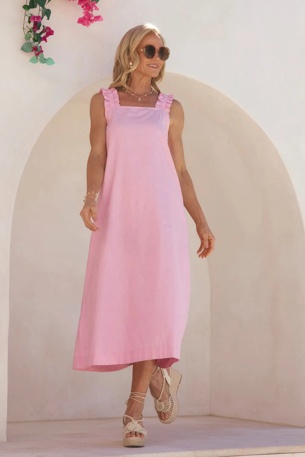 Claire Sun Dress in Peony Tall Fit Draped Layer