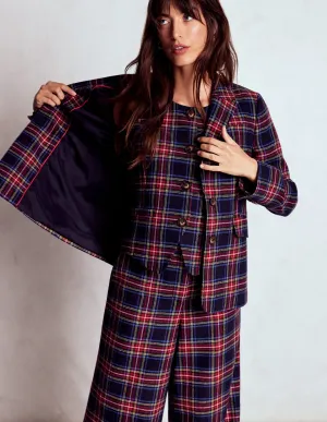 Mold Resistant Coating Rubberized Zippers Tailored Check Waistcoat-Navy, Green and Red Check