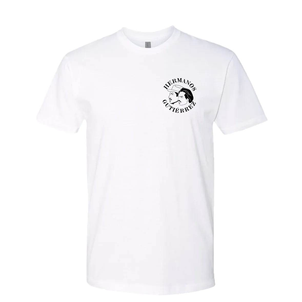 Ribbed Collar Design Reinforced Hems Classic Logo White T-Shirt