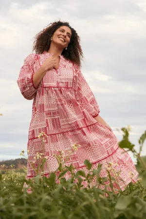 Mirabelle Frill Dress in Sienna Dreamy Silhouette Summer Air