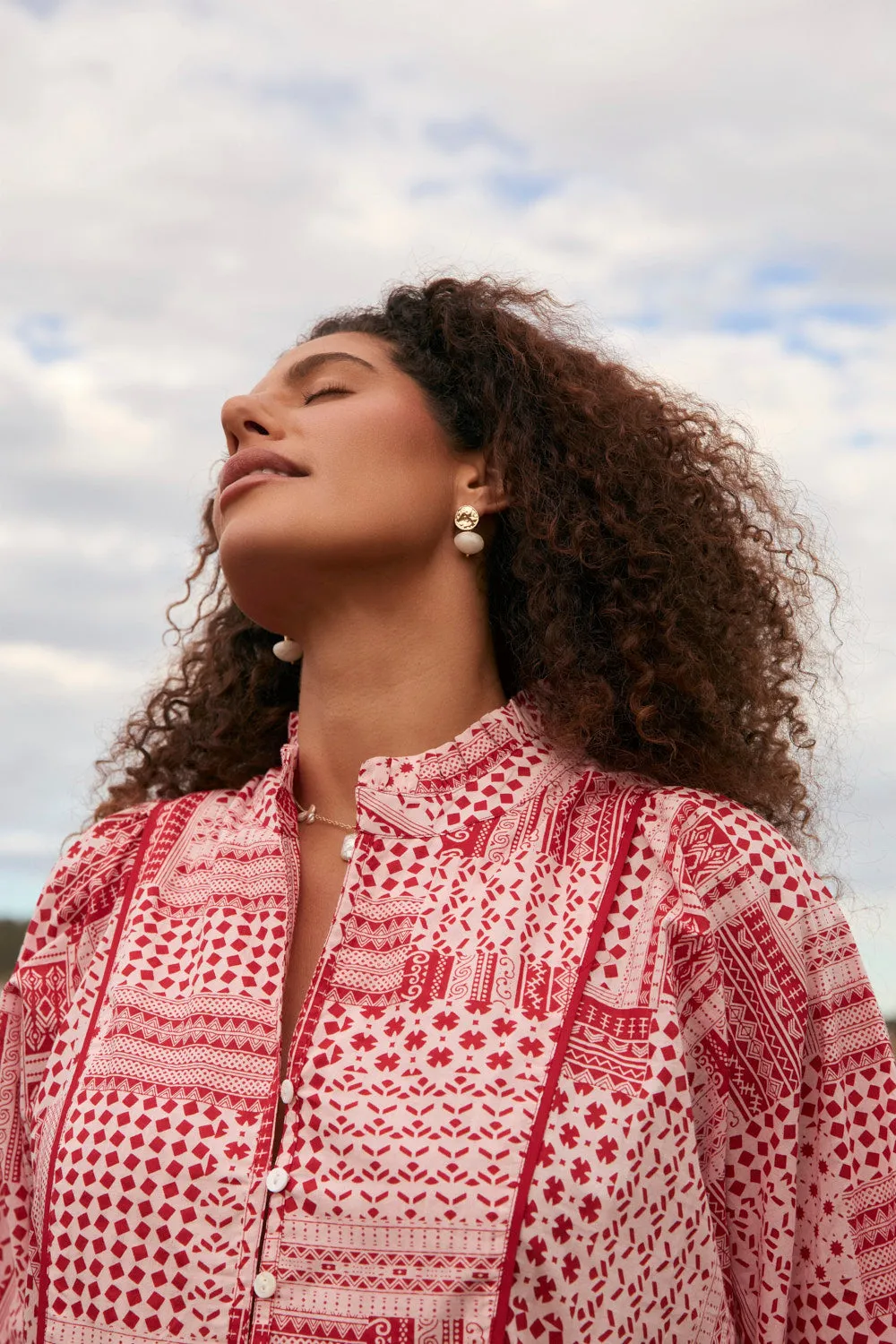 Work Option Mirabelle Frill Dress in Sienna