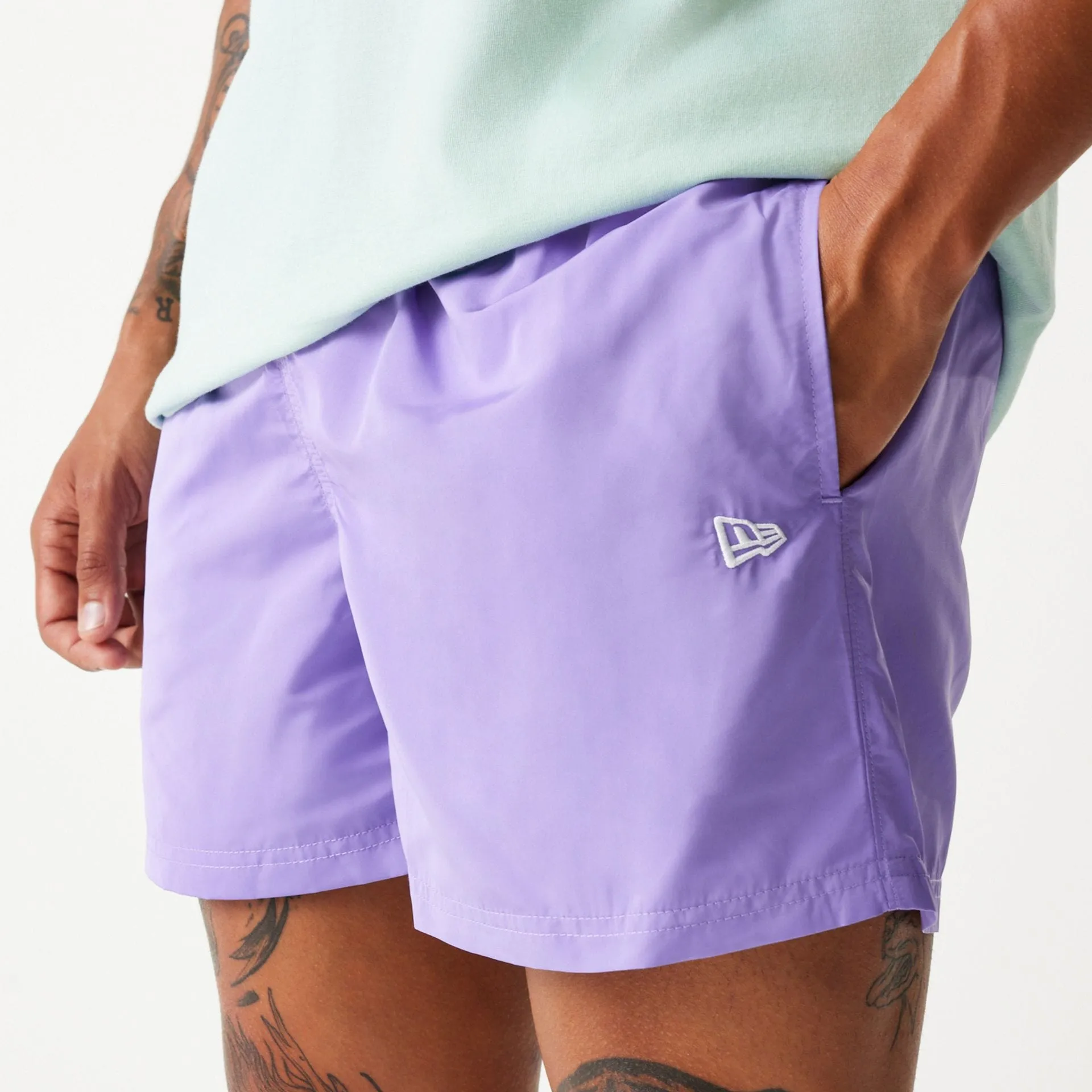 New Era Purple Swim Shorts Low Profile Zipper Cap