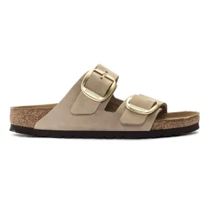 Birkenstock Women's Arizona Big Buckle Sandcastle Nubuck Mobility Ease Wide Fit Option
