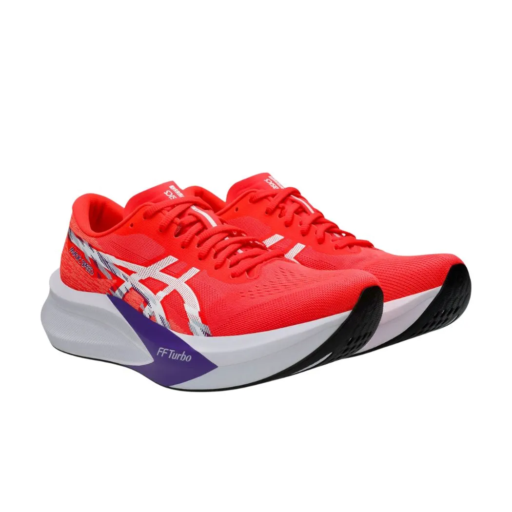 asics Magic Speed 4 Men's Running Shoes running in a channel area shoes