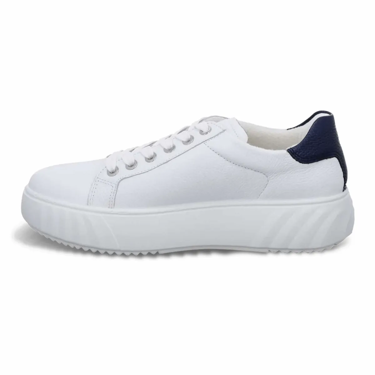 Ara Women's Mikky White/Navy Leather Galaxy Jog Anti Fatigue Technology