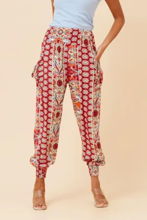 ABSTRACT PRINT HAREM PANTS Chilly Weather