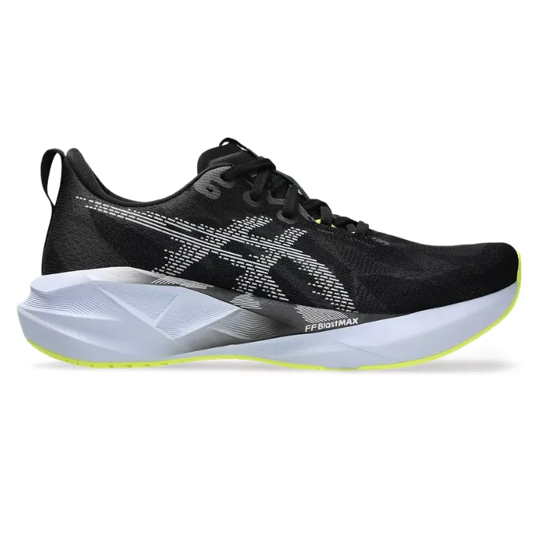 Vertical Height Offset Asics Mens Trainer Novablast 5 Black/Blue Fade