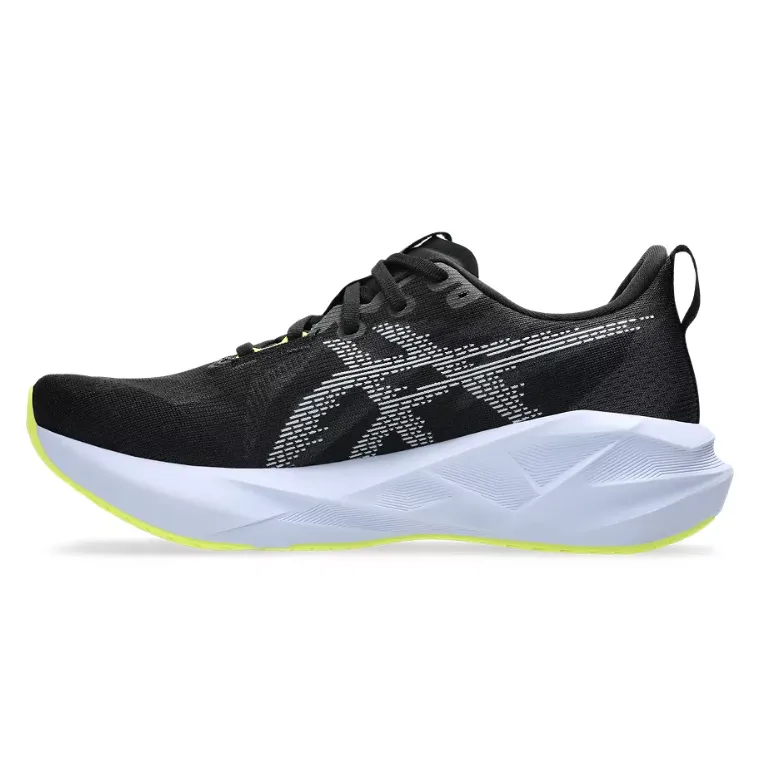Monolithic Design Breathable Perforations Asics Mens Trainer Novablast 5 Black/Blue Fade