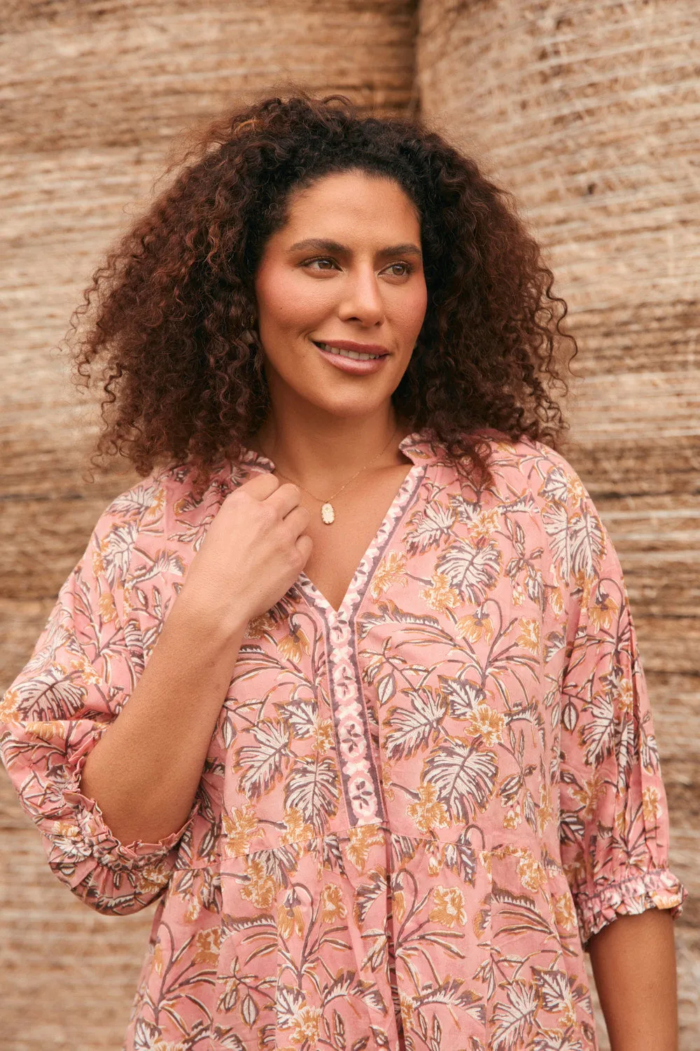 Scout Billow Sleeve Dress in Elira Soft Hue Luxurious Feel