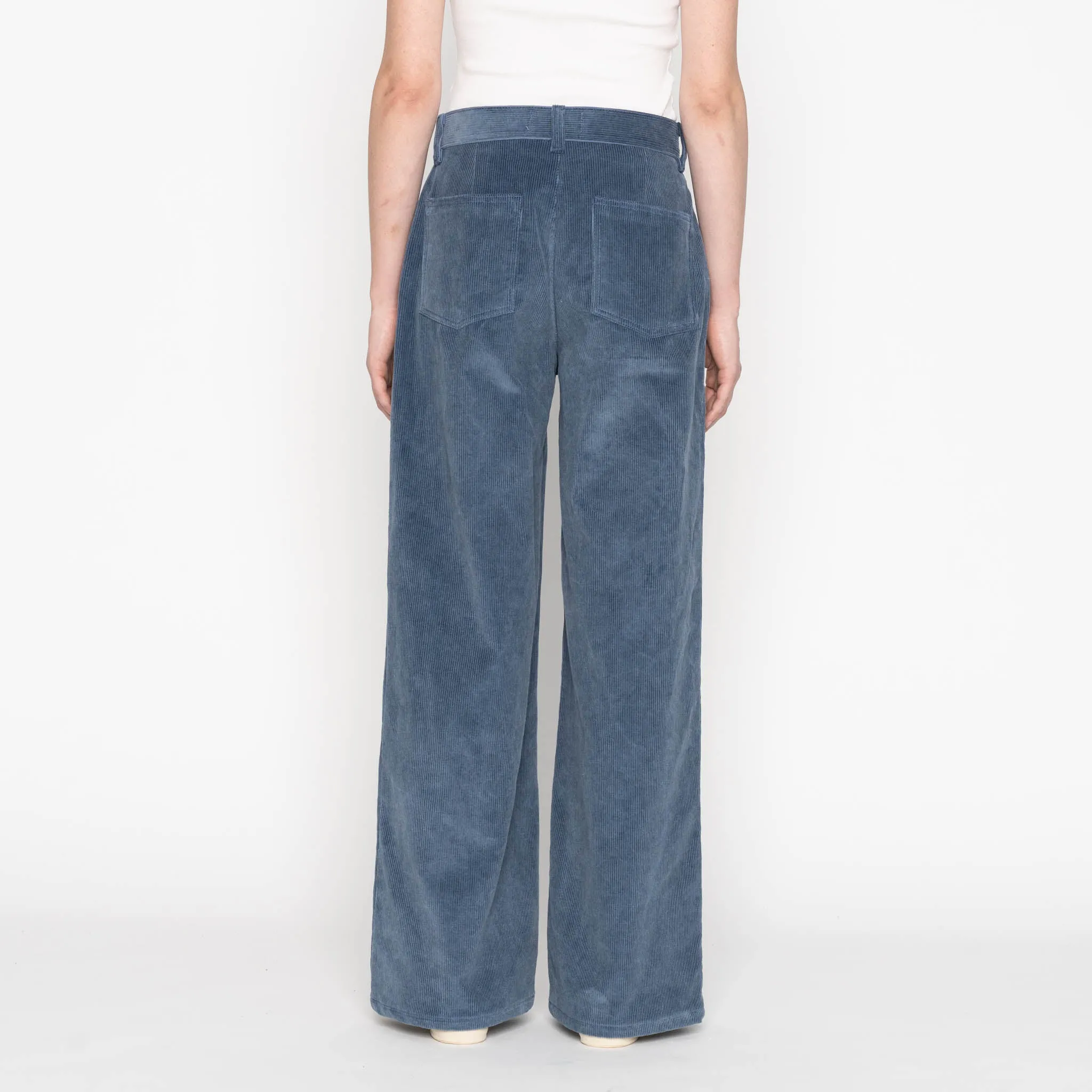 Wide Leg Trouser  - Organic Faded Corduroy - Indigo Universal Basic