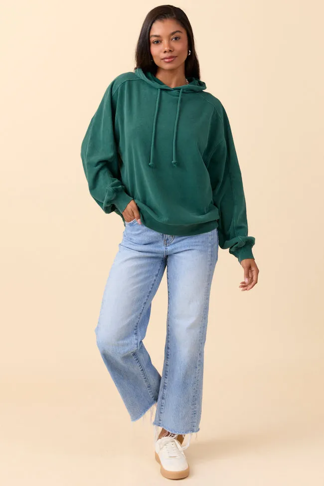Comfortable Jumpsuit Tammie Dark Green Long Sleeve Oversized Hooded Pullover SALE