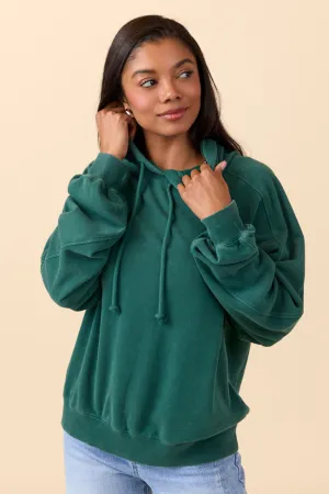 Tammie Dark Green Long Sleeve Oversized Hooded Pullover SALE Functional Fashion Windproof Fabric