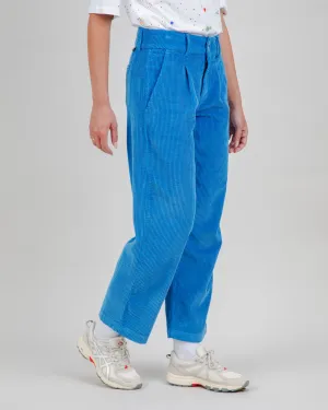 wrinkle free Corduroy Pleated Pants Blue