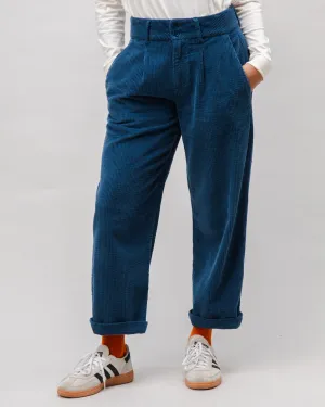 Quick Conversion Hem Corduroy Pleated Pants Indigo