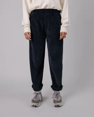 Comfy Cut Corduroy Pleated Pants Navy