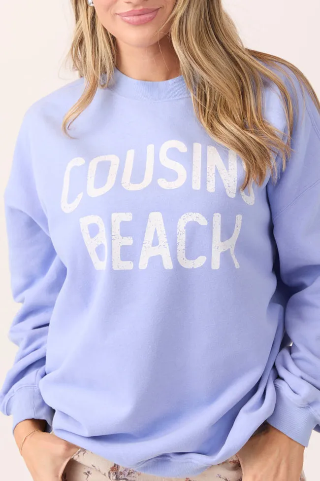 TactileStitching Cousins Beach Periwinkle Graphic Sweatshirt
