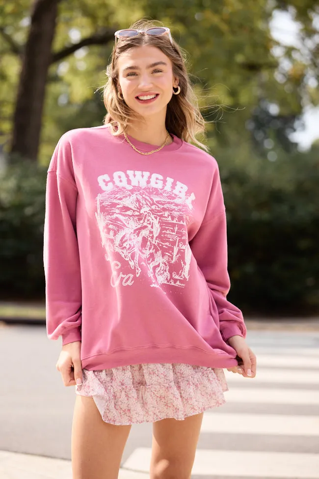 Cowgirl Era Rose Graphic Sweatshirt Sequin Glow