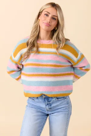 DurableReinforcedElbow Starla Multi Striped Sweater