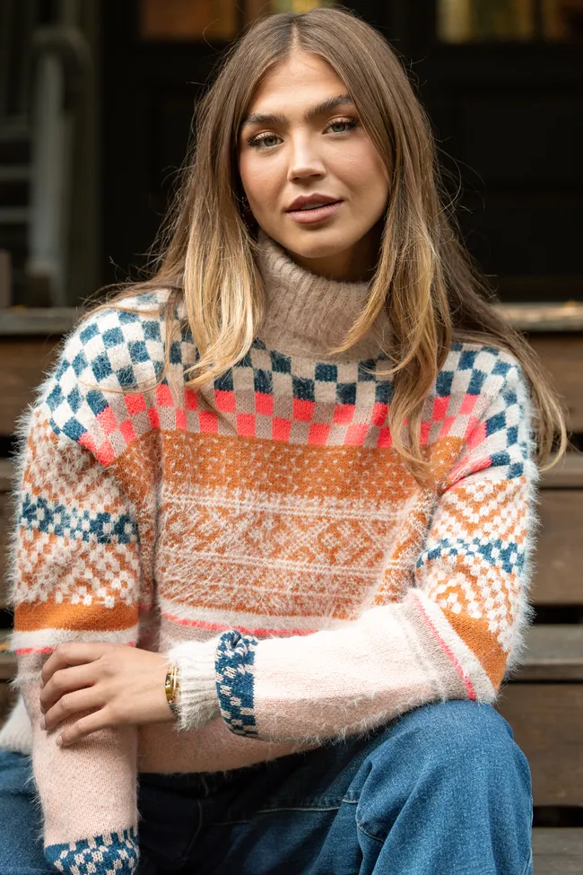 Connie Fair Isle Turtleneck Sweater Cozy Layers