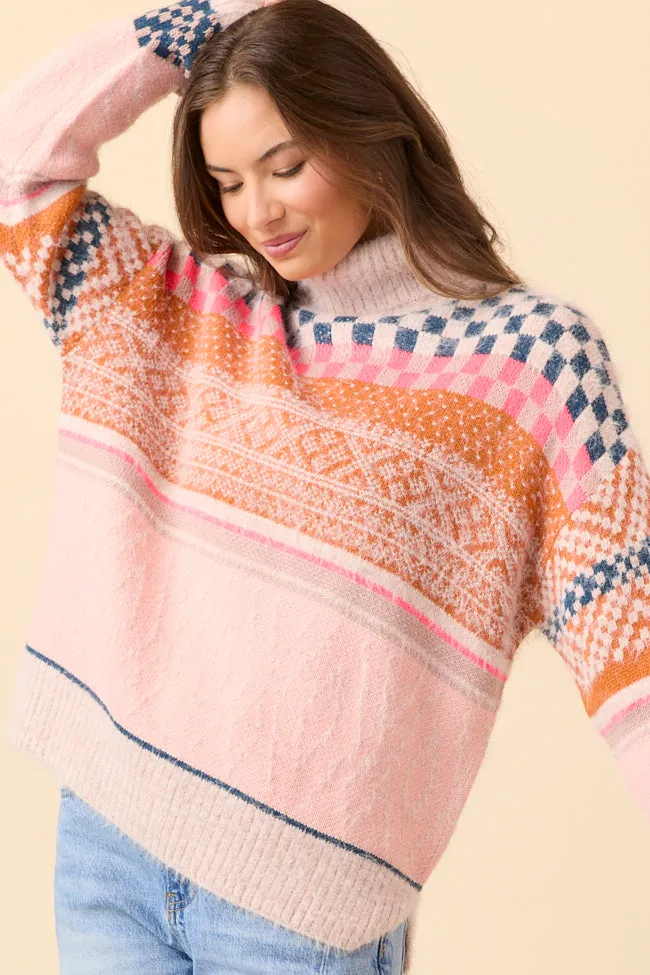 Connie Fair Isle Turtleneck Sweater Gloss Fit