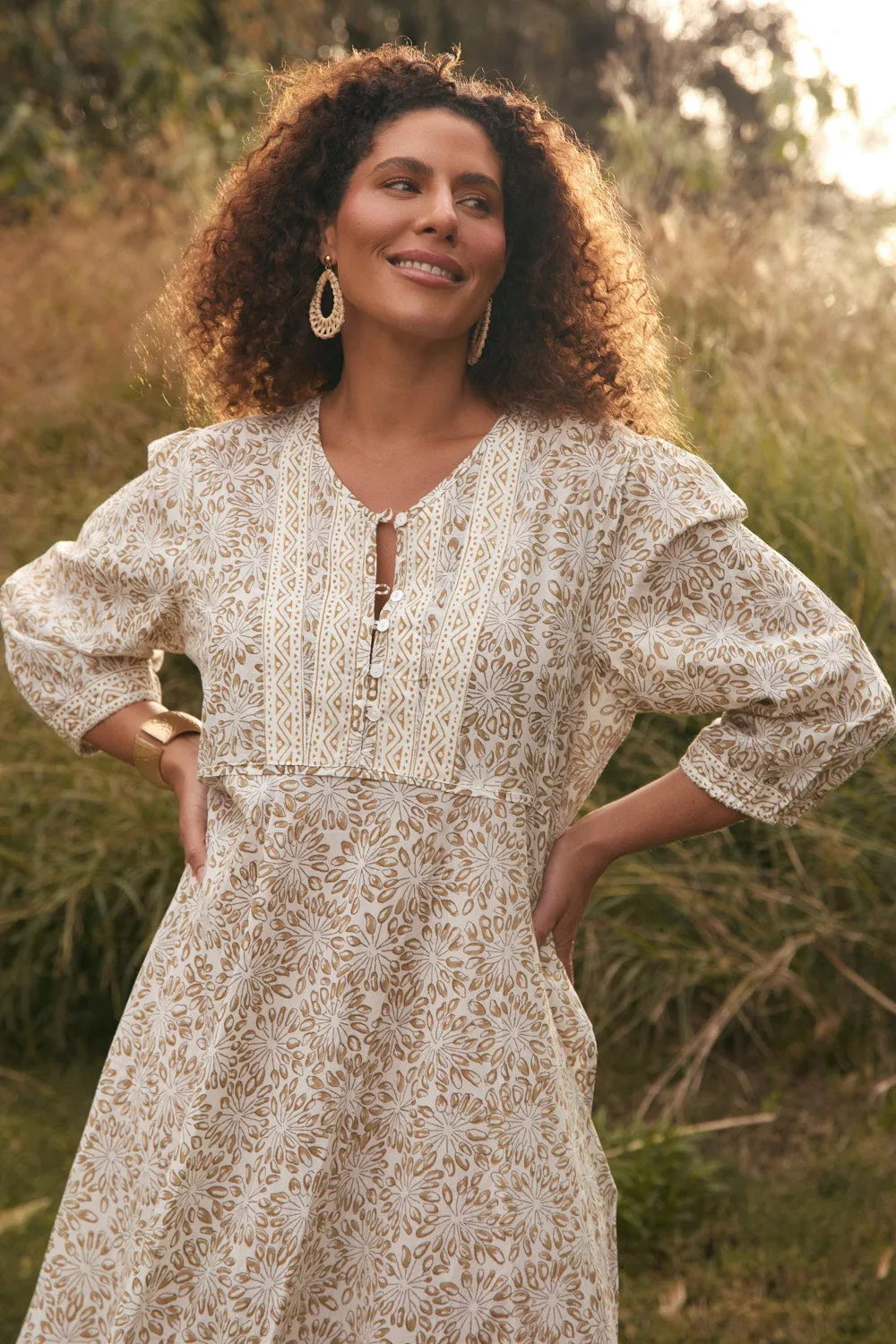 Everyday-Use Bonnie Umbrella Dress in Savanna