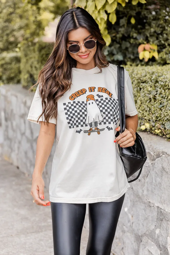 ShrinkResistant Creep It Real Ivory Graphic Tee SALE