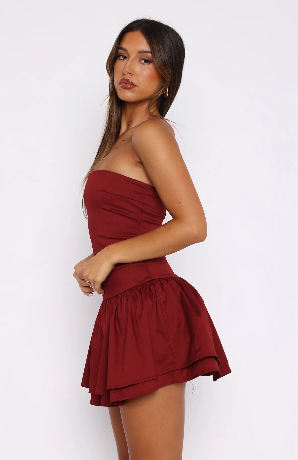 Capsule-Wardrobe Early Hours Mini Dress Wine