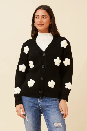 Flexible Hood Design DAILYN FLORAL KNIT CARDIGAN