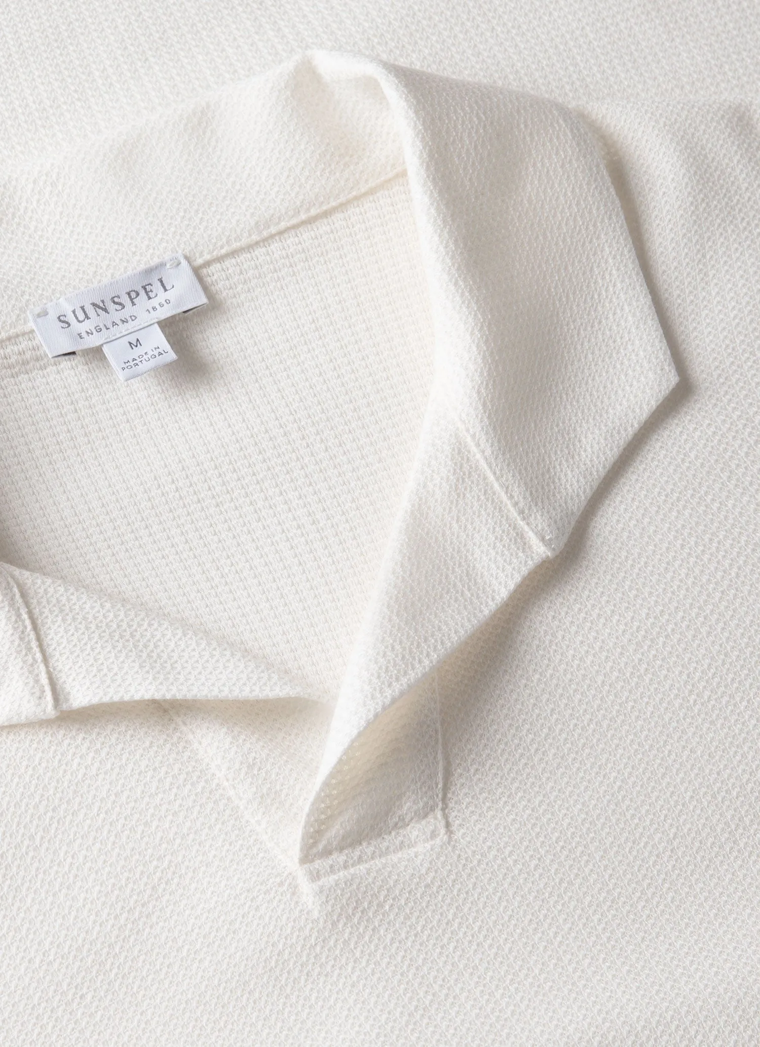 Classic Smart Men's Textured Jersey Polo Shirt in Ecru