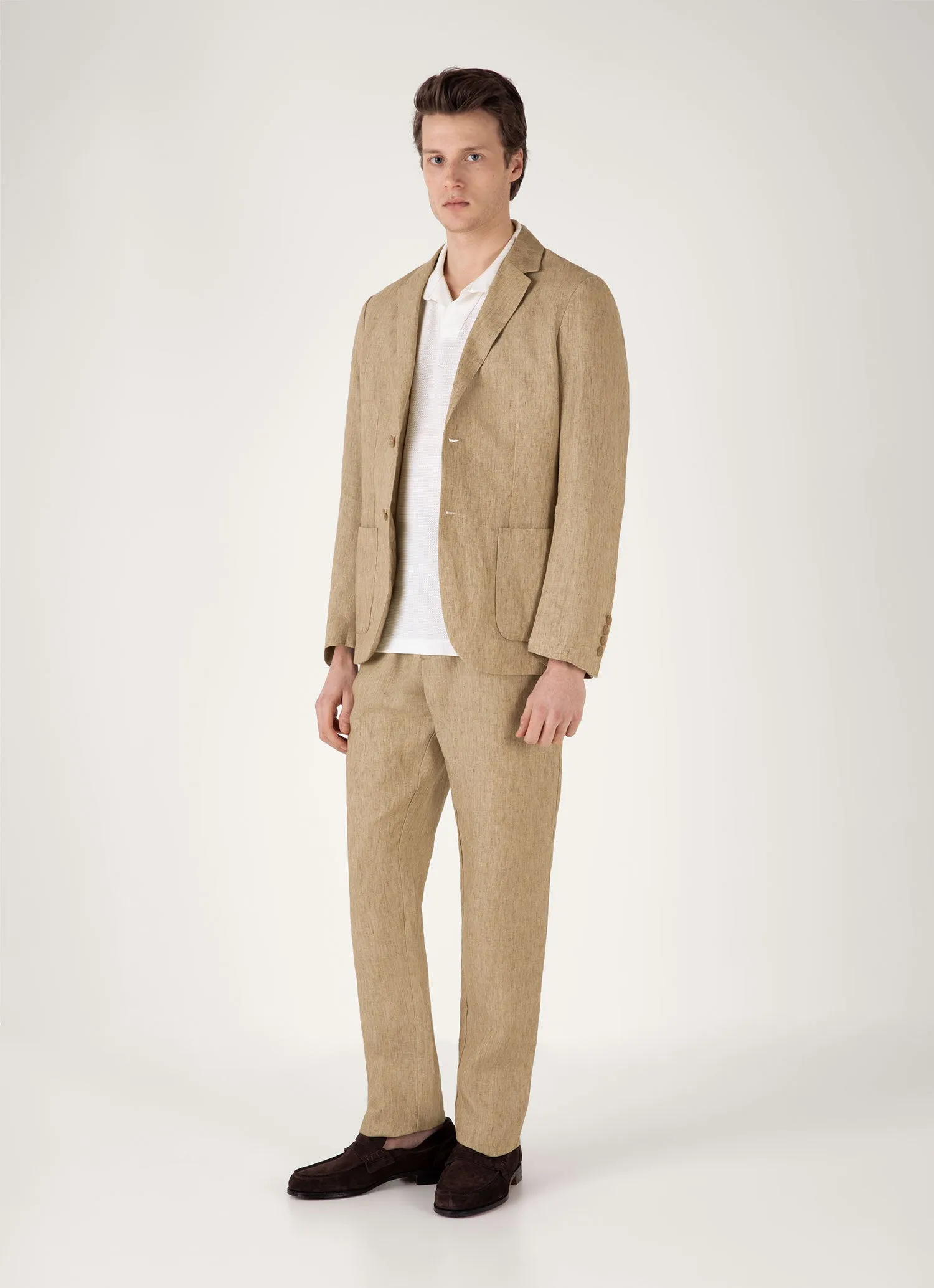 Men's Textured Jersey Polo Shirt in Ecru Leisure Wear