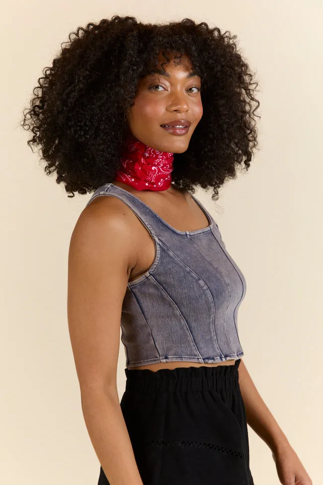 Dallas Daydreams Denim Corset SALE Durable Reinforced Edges Fur Fit