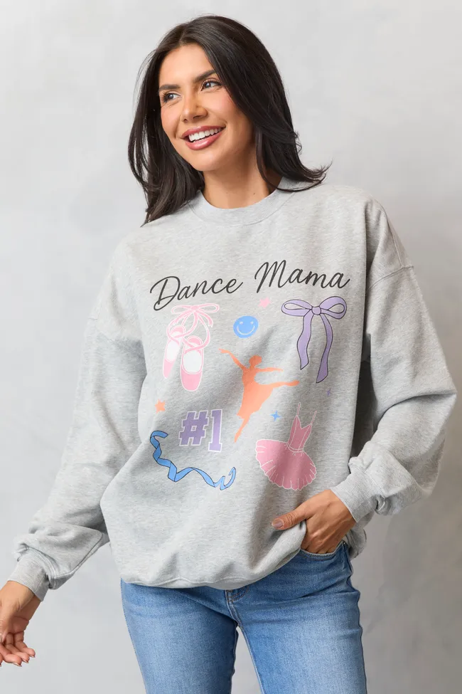 Dance Mama Icons Light Grey Graphic Sweatshirt WaterResistant Coating Soft Knit